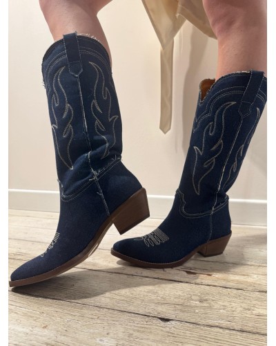 Stivale Texano in Jeans Dominga GISEL MOIRE'