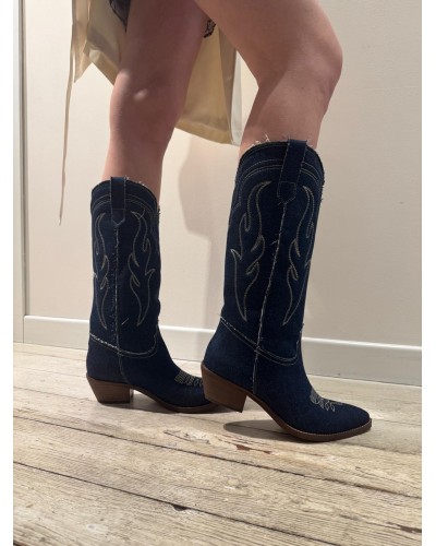Stivale Texano in Jeans Dominga GISEL MOIRE'