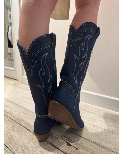 Stivale Texano in Jeans Dominga GISEL MOIRE'