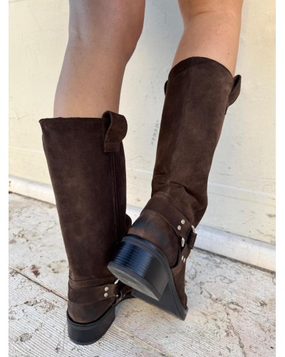 Stivale Biker Blackpool Camoscio GISEL MOIRE'