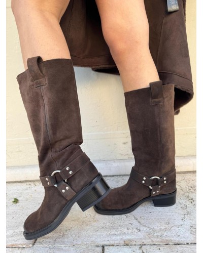 Stivale Biker Blackpool Camoscio GISEL MOIRE'