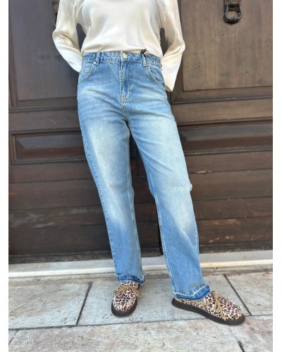 Jeans Mom Fit c/Morsetti Laterali GAELLE PARIS