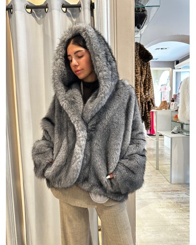 Pelliccia Eco Visone c/Cappuccio GIO CELLINI